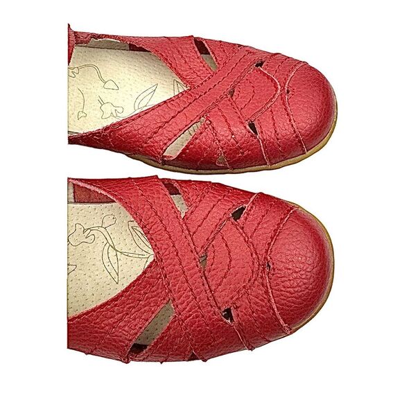 Spring Step Hearts Loafers Shoes Womens Size 8.5 US 39 EU Red Leather Casual - Picture 7 of 9